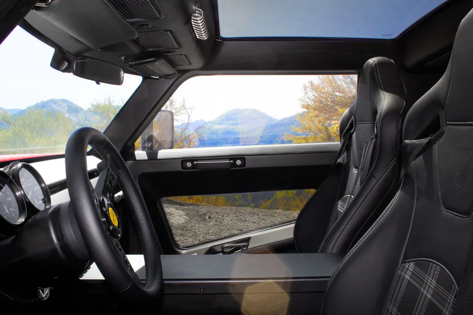 Vanderhall Brawley cabin with steering wheel and gauges