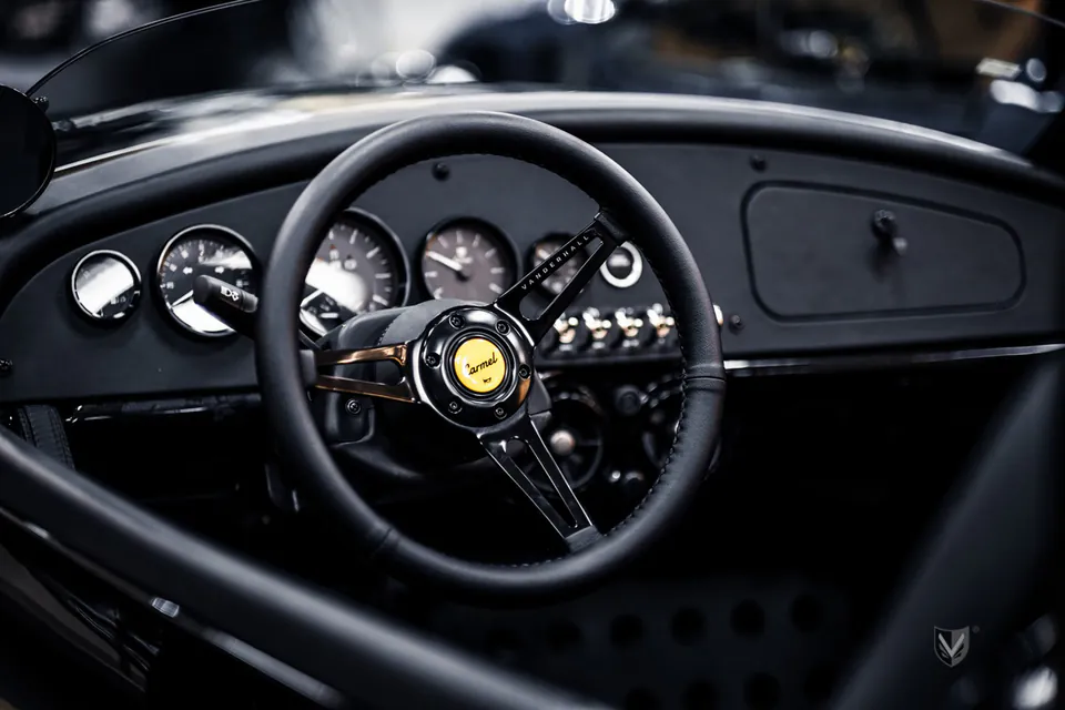 Carmel steering wheel, gauges, and toggle switches